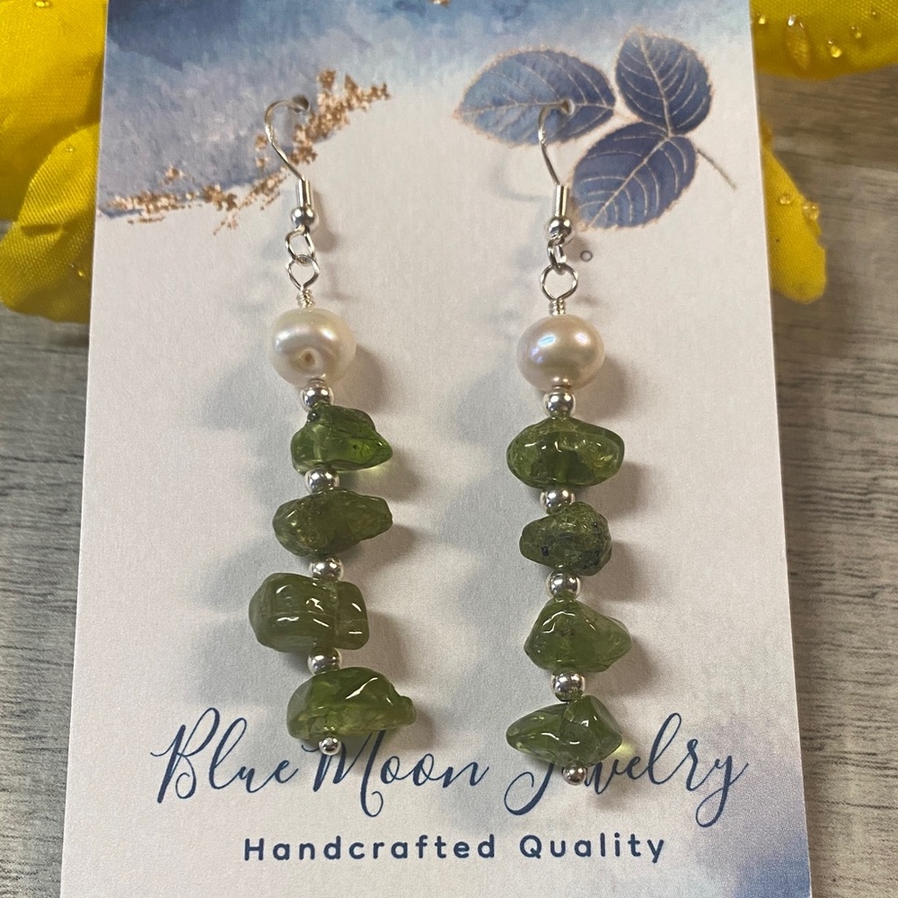 Pearl + Peridot Earrings